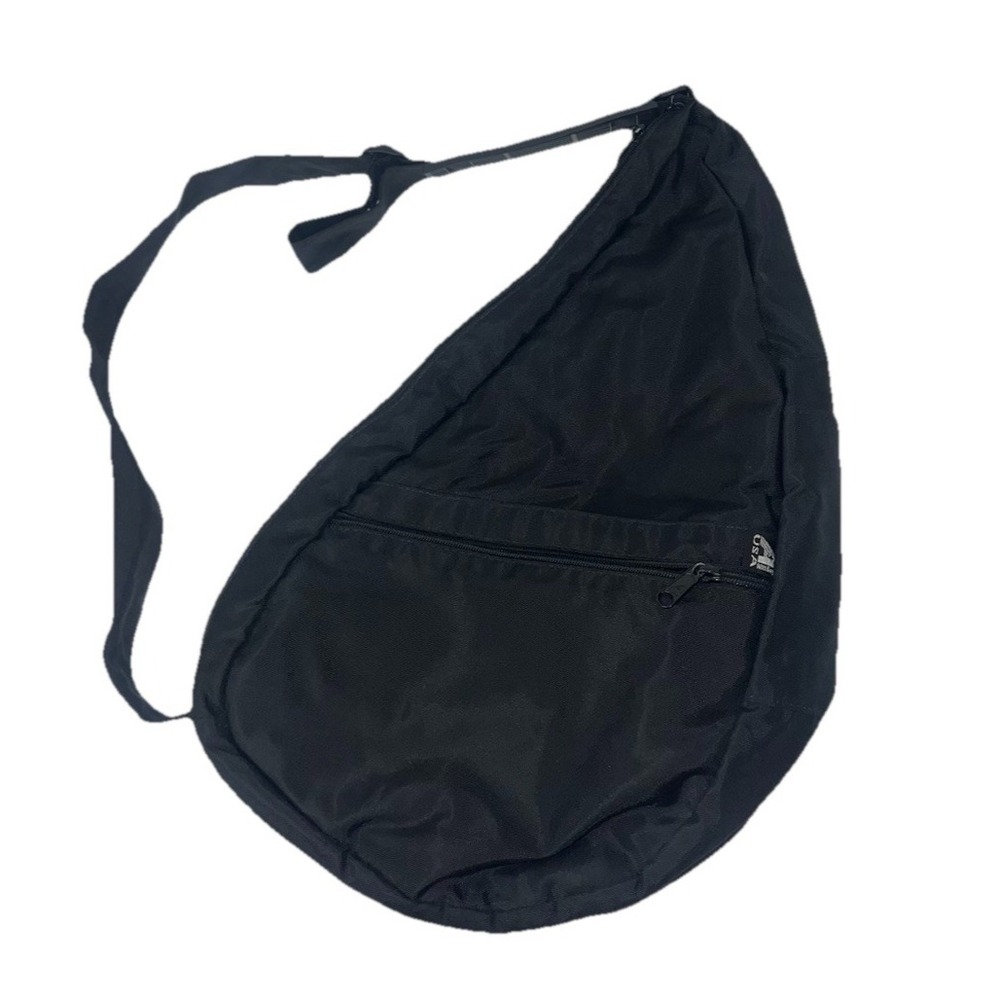 LL Bean Ameribag Healthy Back Bag Black Nylon Sling Backpack Vintage Travel Bag